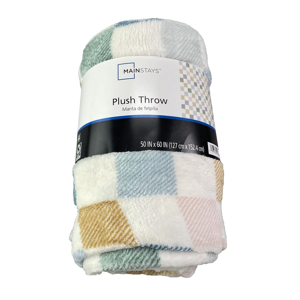 Mainstays Fleece Plush Throw Blanket 50" x 60" inches Home Decor‎ Cozy Travel